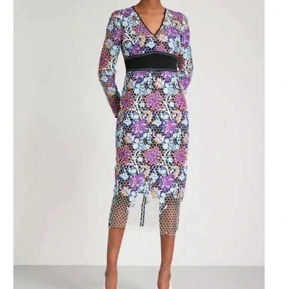 DIANE VON FURSTENBERG DVF Guipure Lace Sheath Midi Dress 12 - Picture 2 of 7